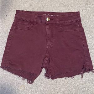 Burgundy high waisted shorts